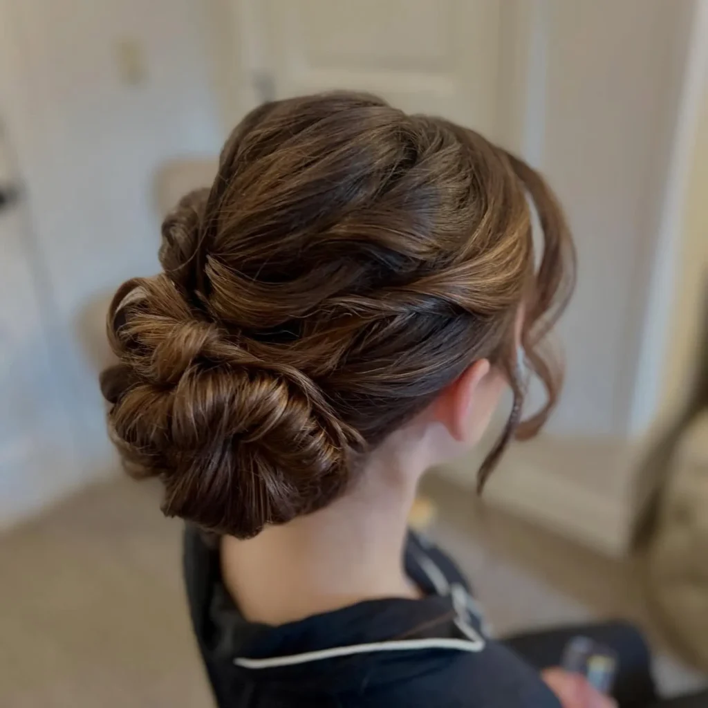Tucked Textured Low Updo