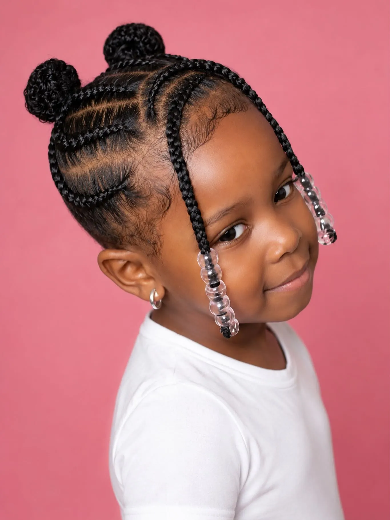 Twin Bun Crystal Braids