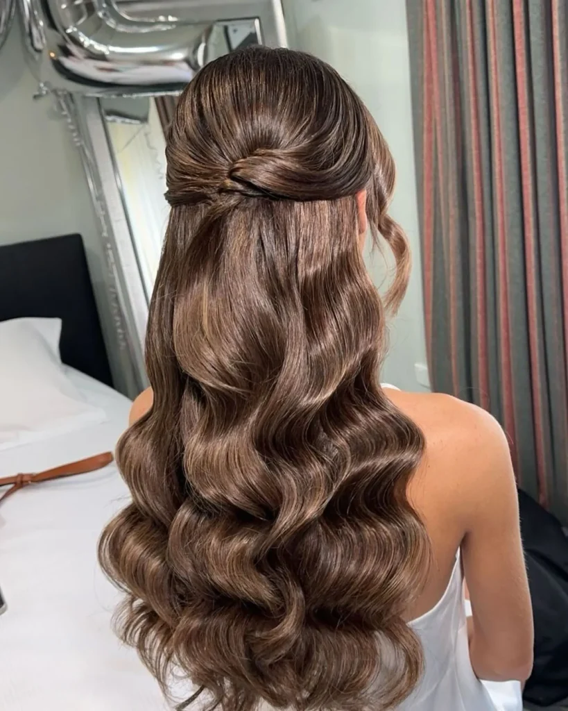 Twisted Half-Up Glossy Waves