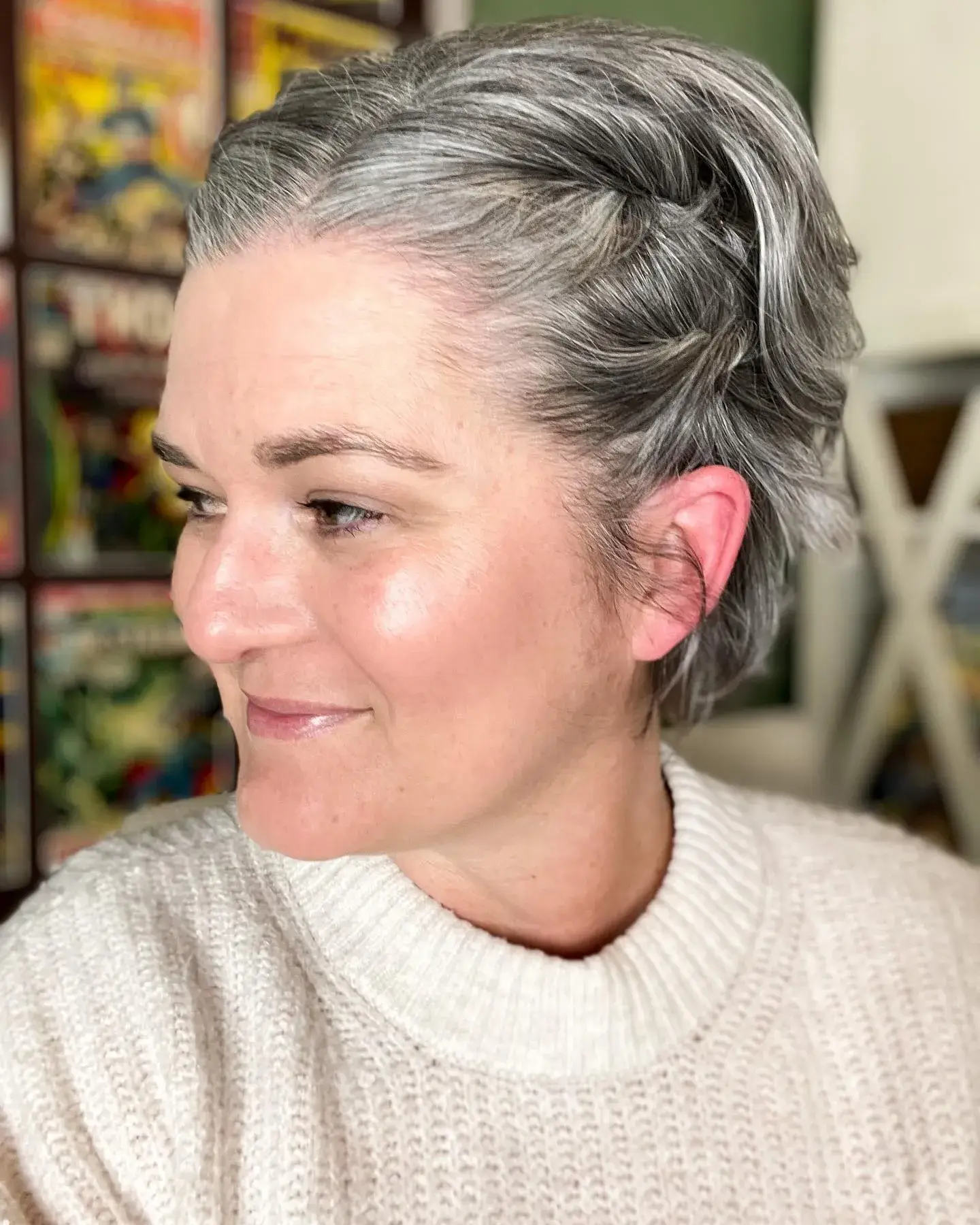 Twisted Silver Pixie Updo