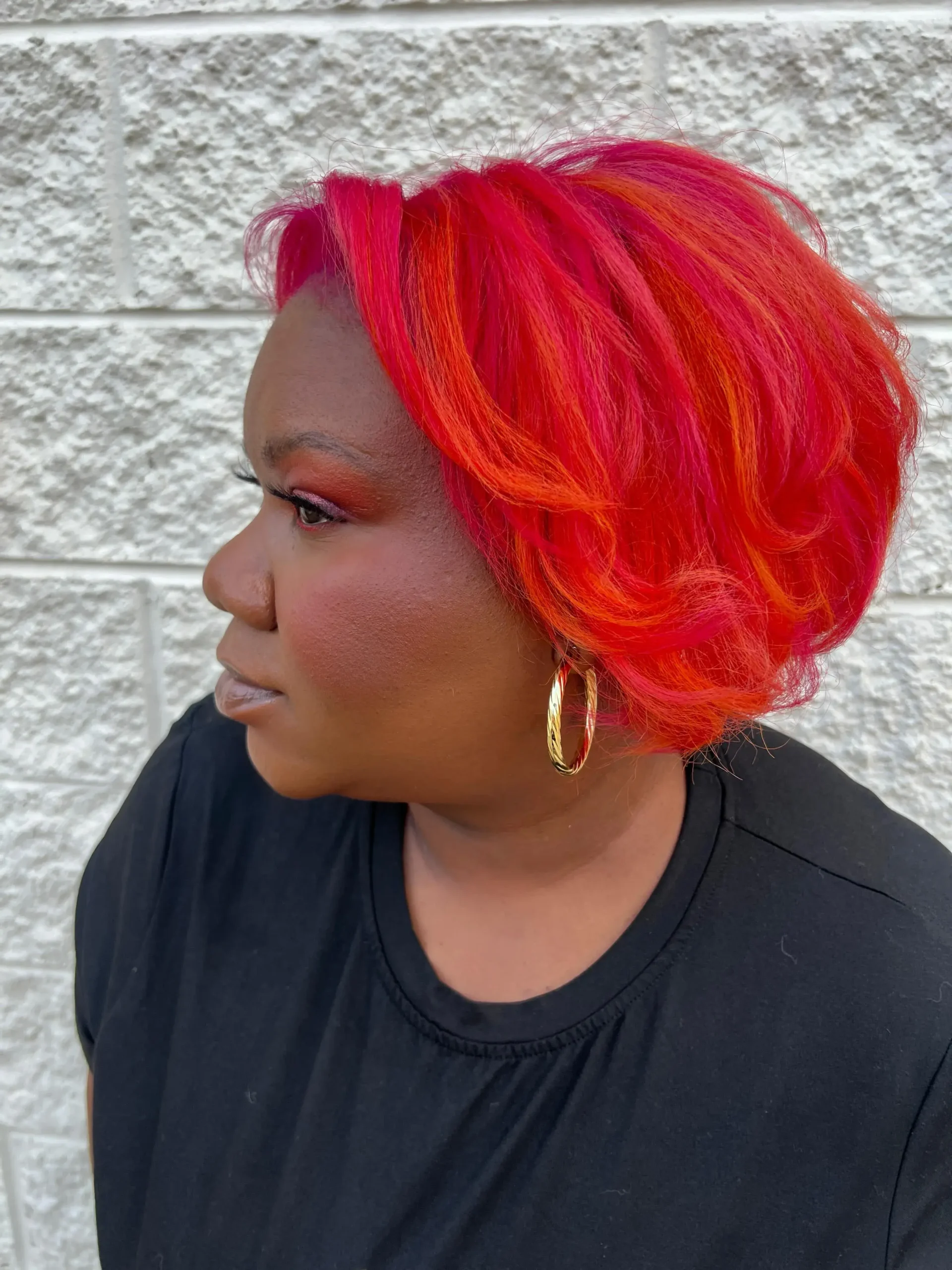 Vibrant Red Orange Bob