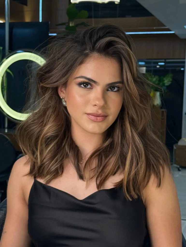 Voluminous Caramel Long Bob