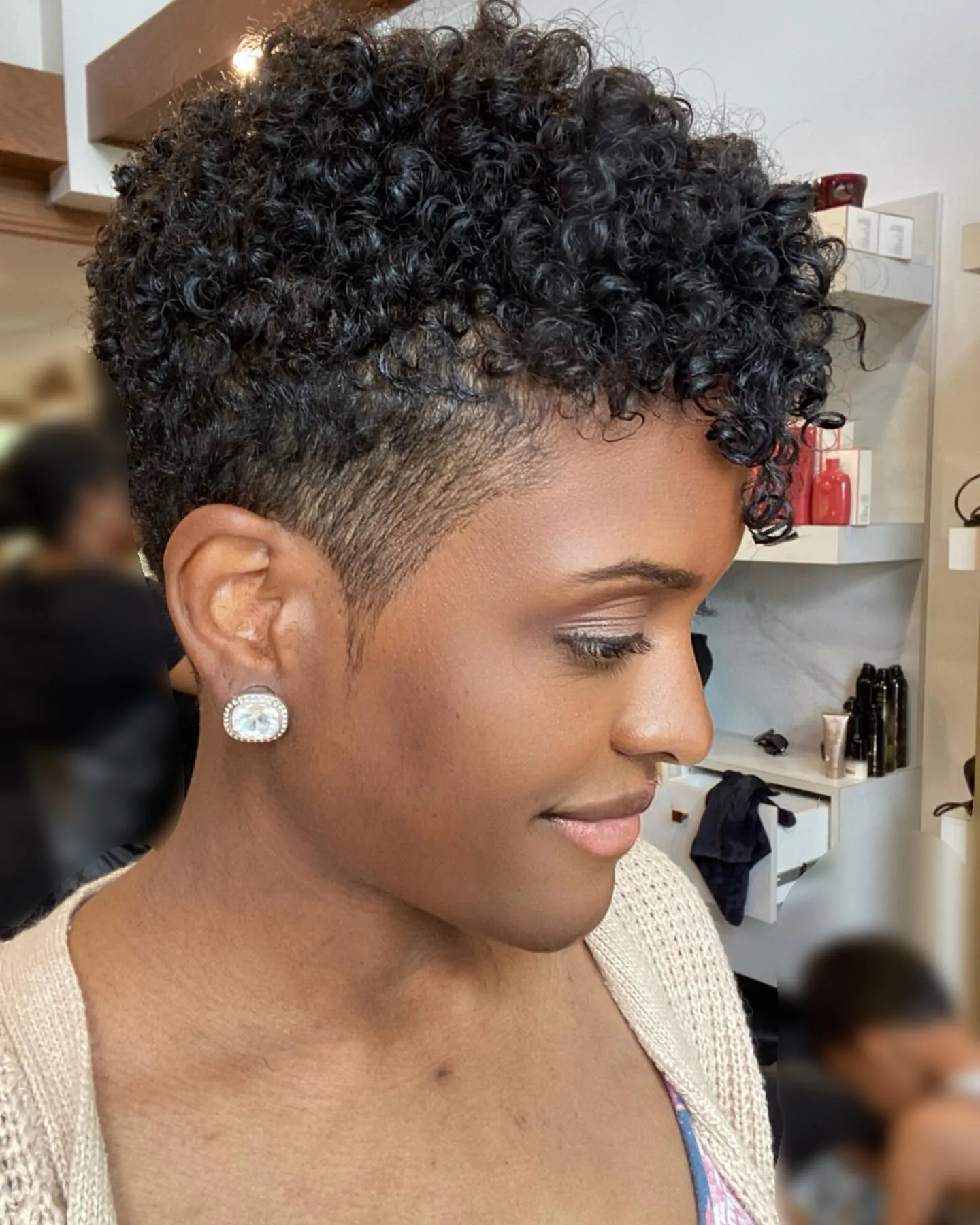 Voluminous Curly Undercut Pixie