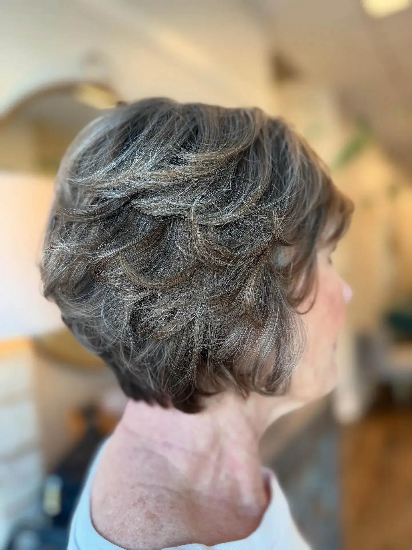 Voluminous Gray Feathered Bob