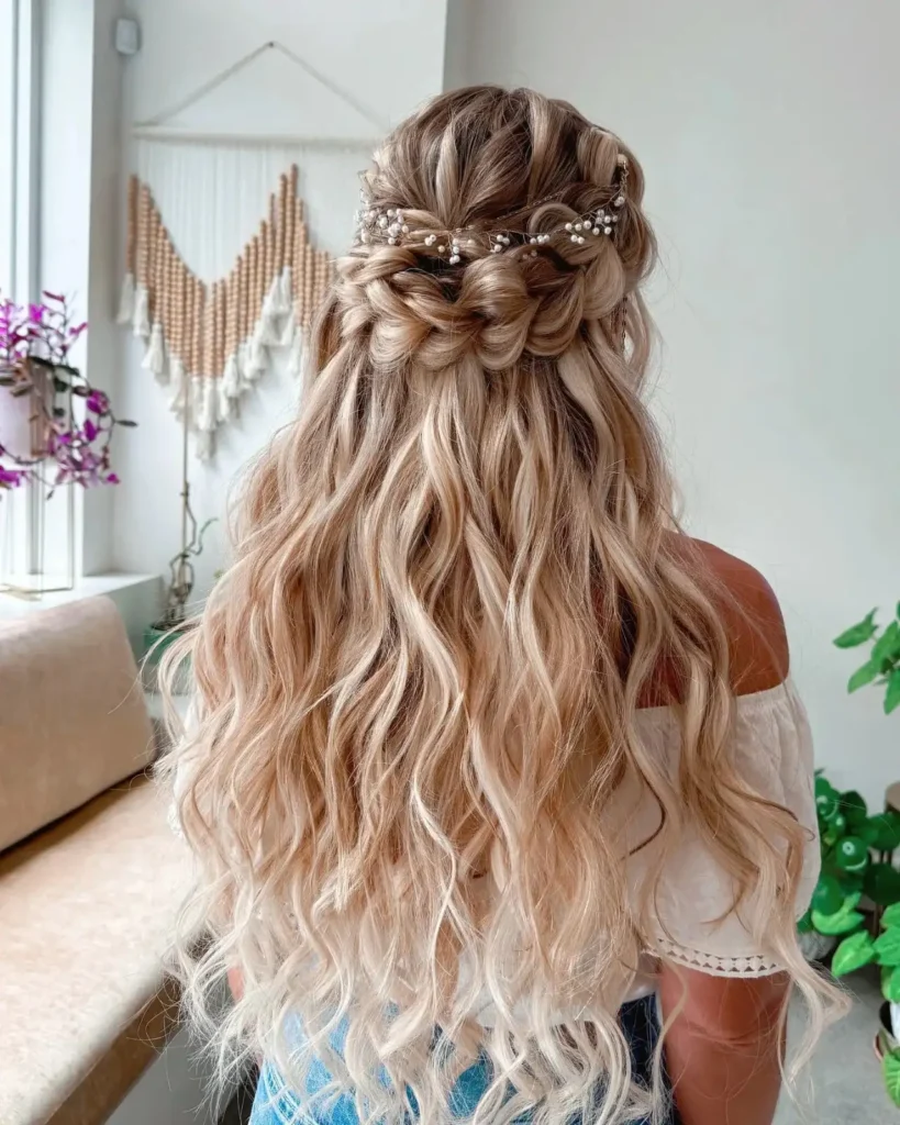 Whimsical Twisted Half-Up Waves