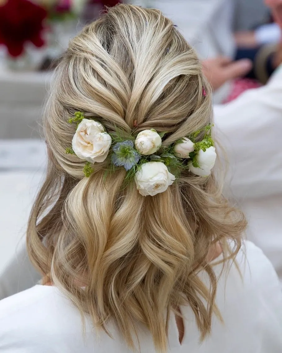 Winter Floral Half Updo