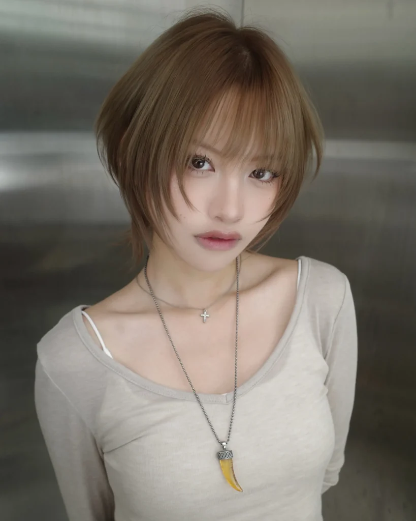 Wispy Bangs Wolf Cut Bob