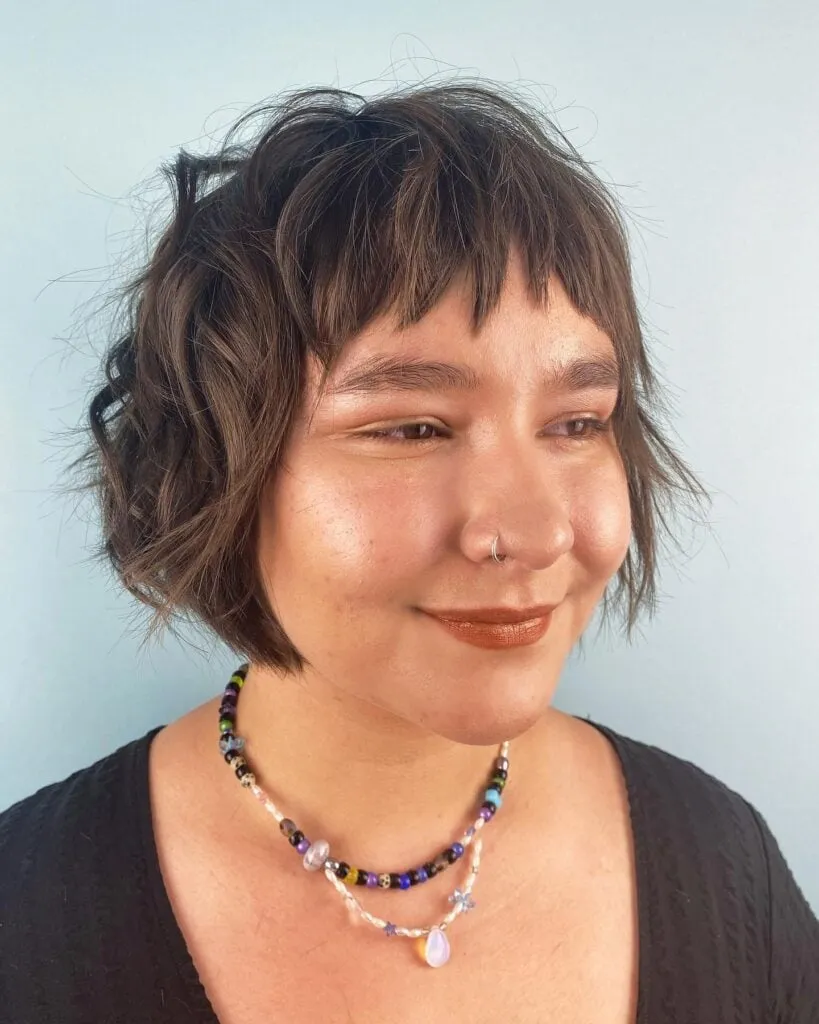Wispy Curly Shag Bob