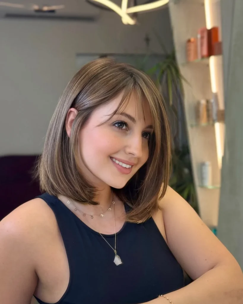 Wispy Fringe Long Bob