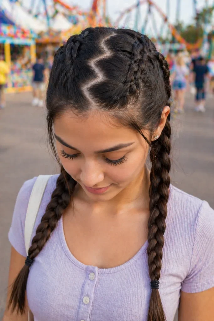 Zigzag Part Braids