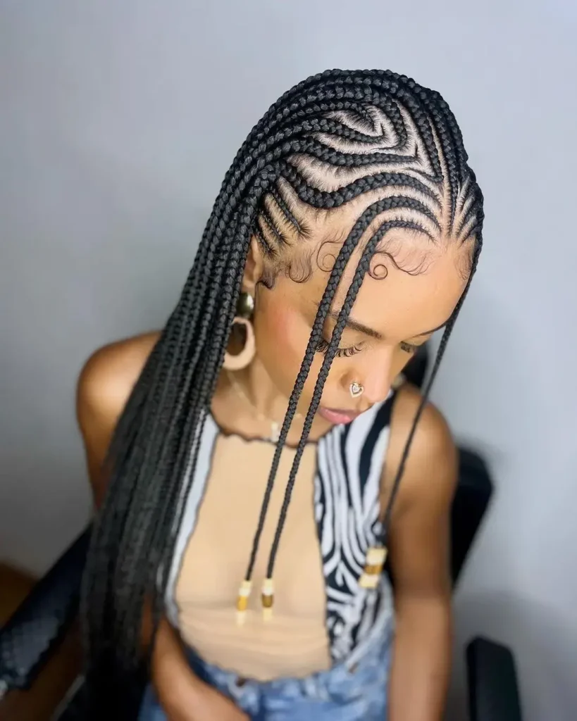 Zigzag Part Cornrow Braids